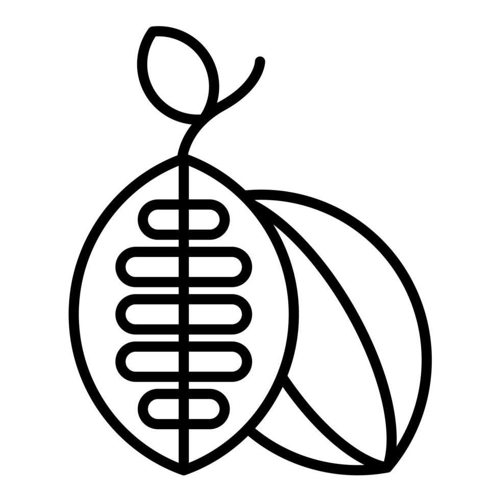 icono de línea de cacao vector