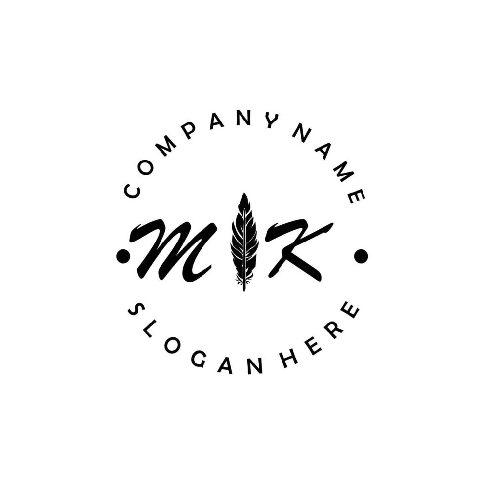 Initial MK letter logo elegant company brand luxury vector