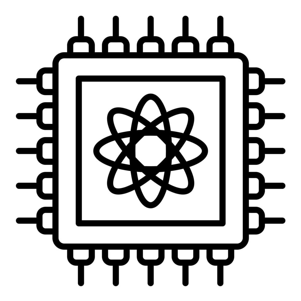 Quantum Computer Line Icon vector