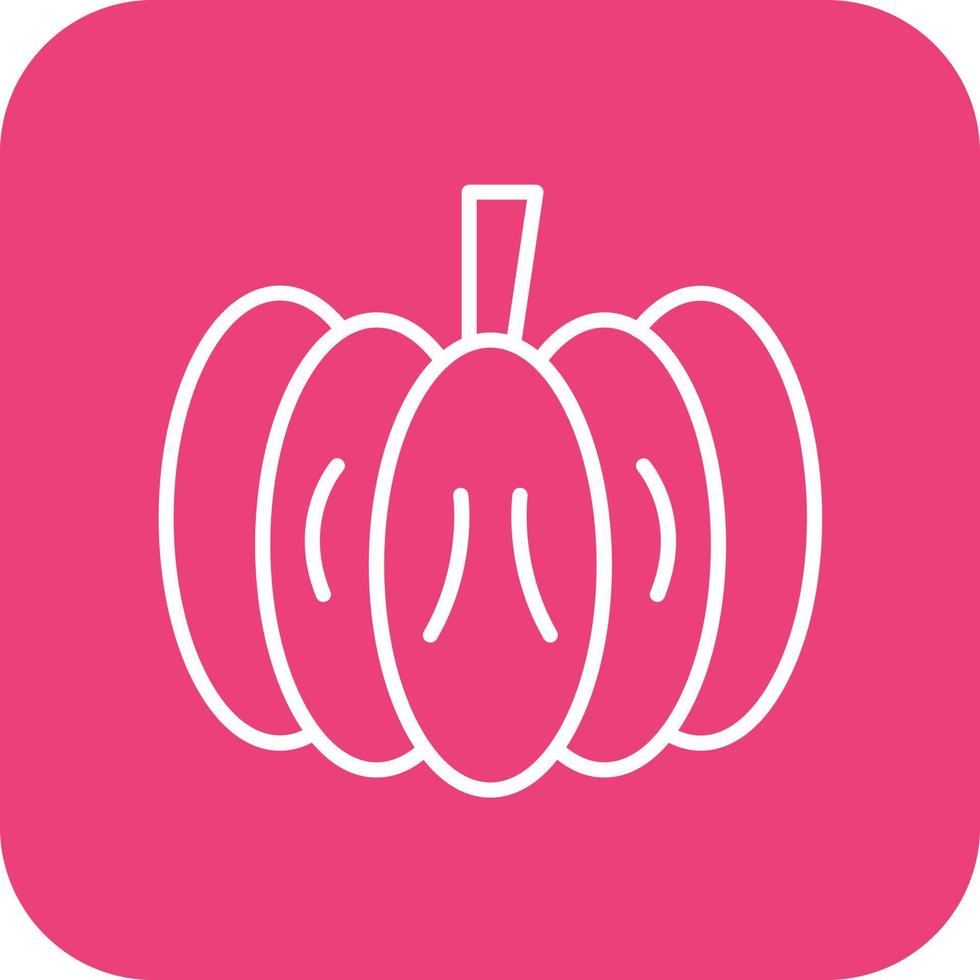 Pumpkin Line Round Corner Background Icons vector