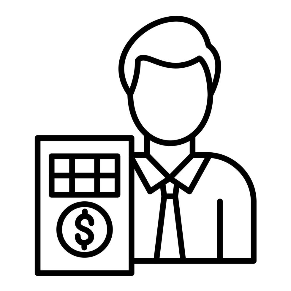 Accountant Male Line Icon vector