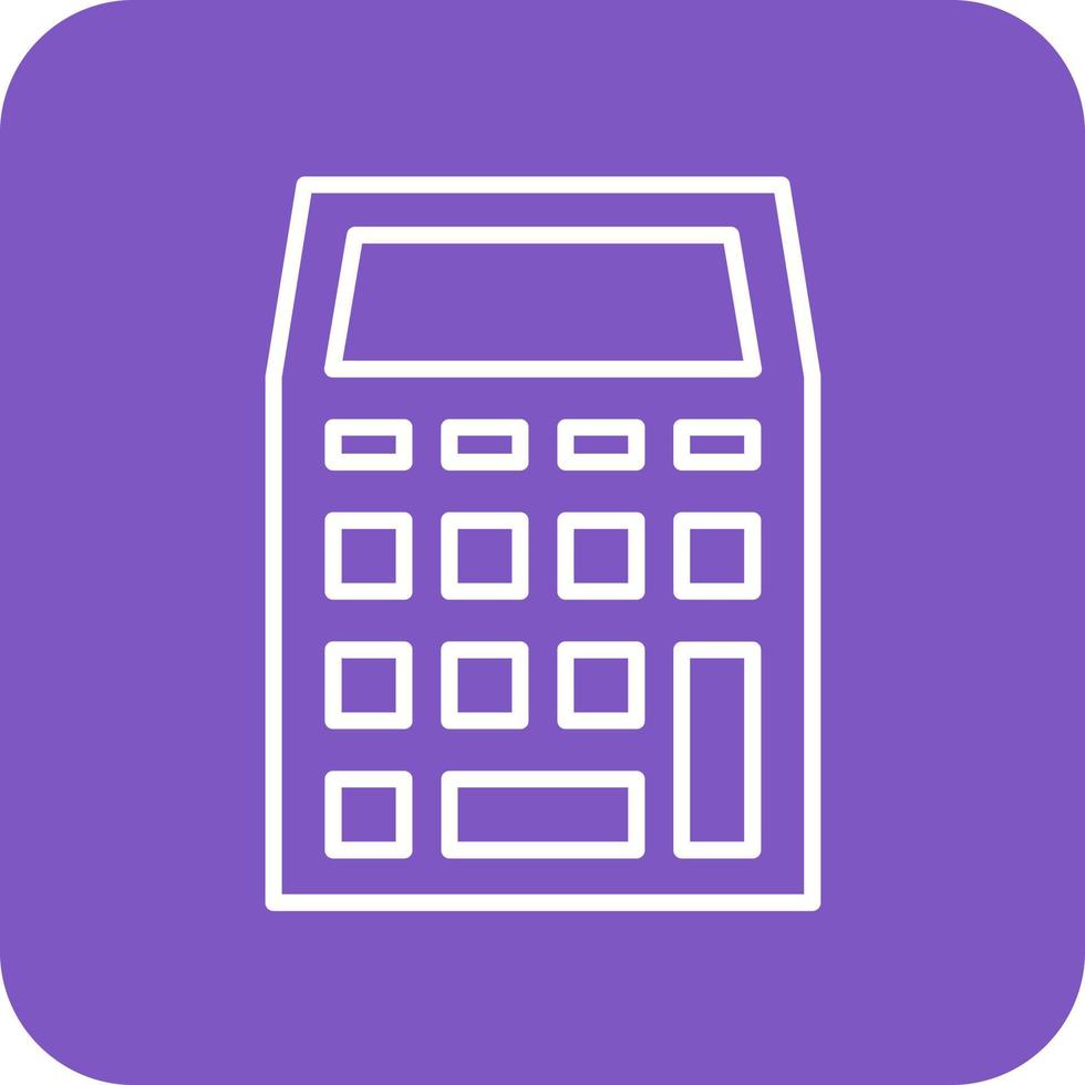 Calculator Line Round Corner Background Icons vector