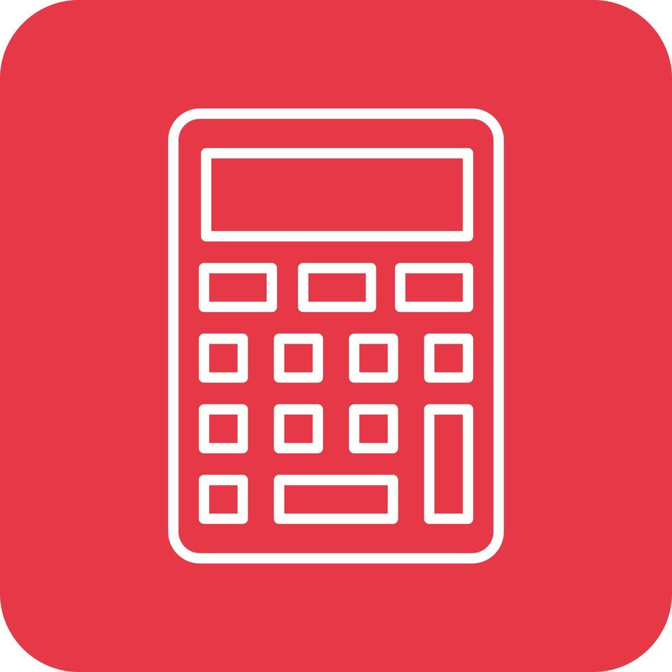 Calculator Line Round Corner Background Icons vector