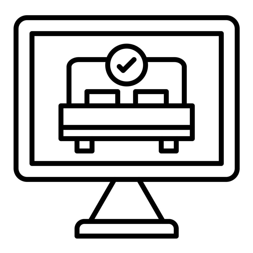 Online Booking Line Icon vector