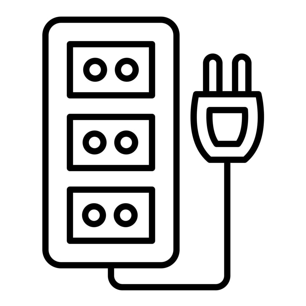 Extension Cord Line Icon vector