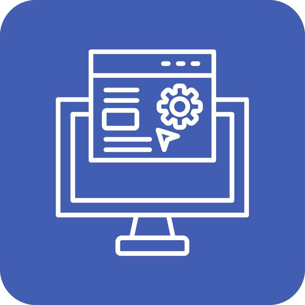 línea de configuración del sitio web iconos de fondo de esquina redonda vector