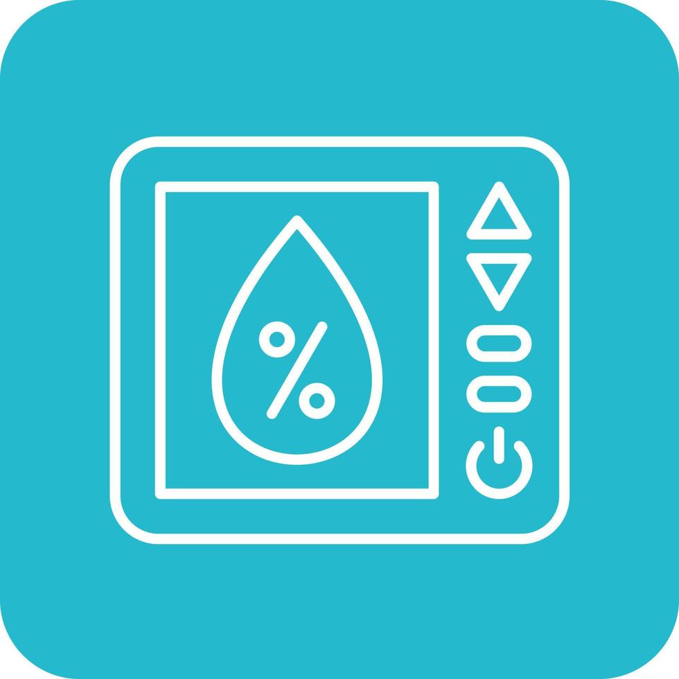 Humidity Sensor Line Round Corner Background Icons vector