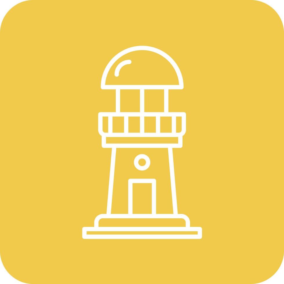 Lighthouse Line Round Corner Background Icons vector