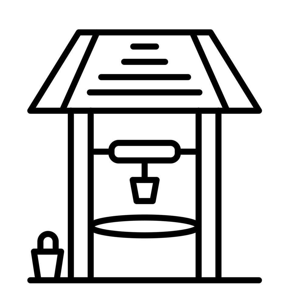 Desert Water Well Line Icon vector