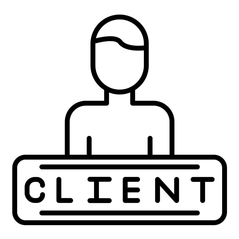 icono de línea de cliente vector