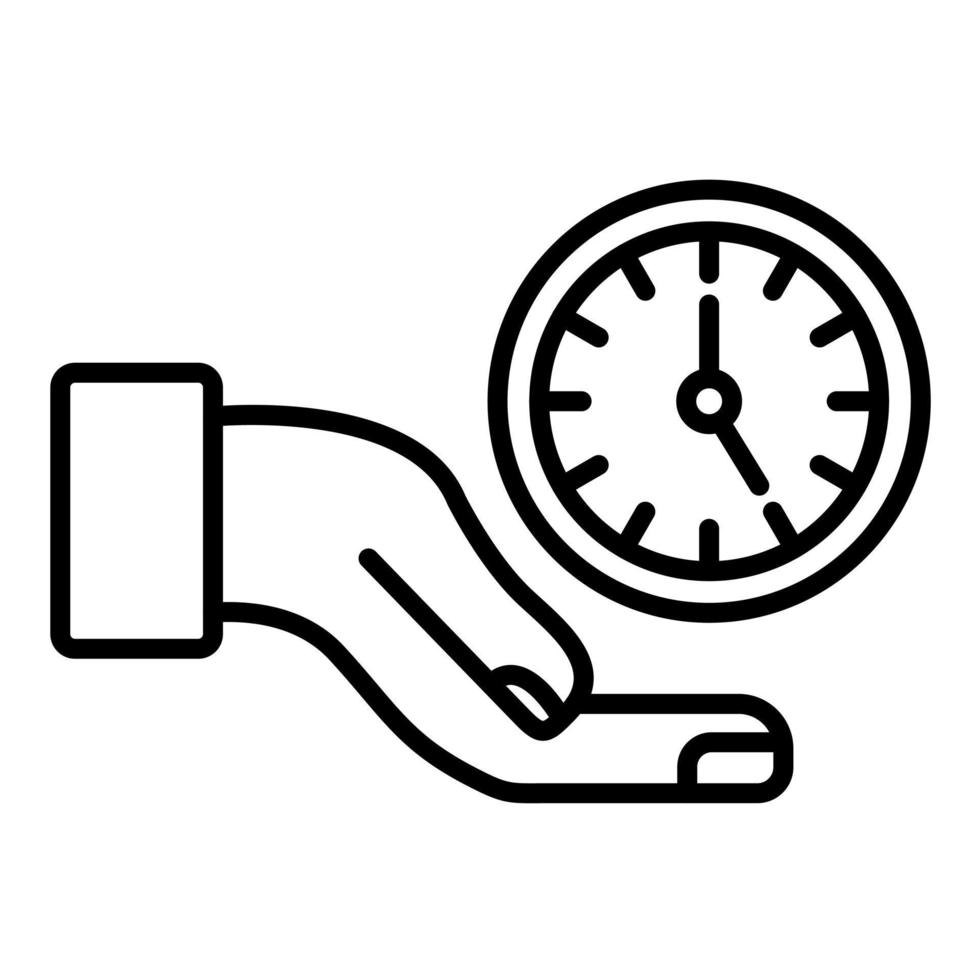 icono de línea de ahorro de tiempo vector