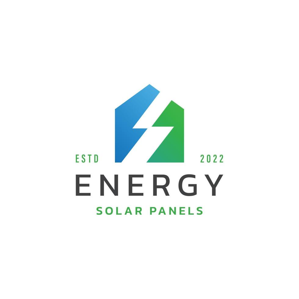 Smart home logo with modern electric symbol shape vector