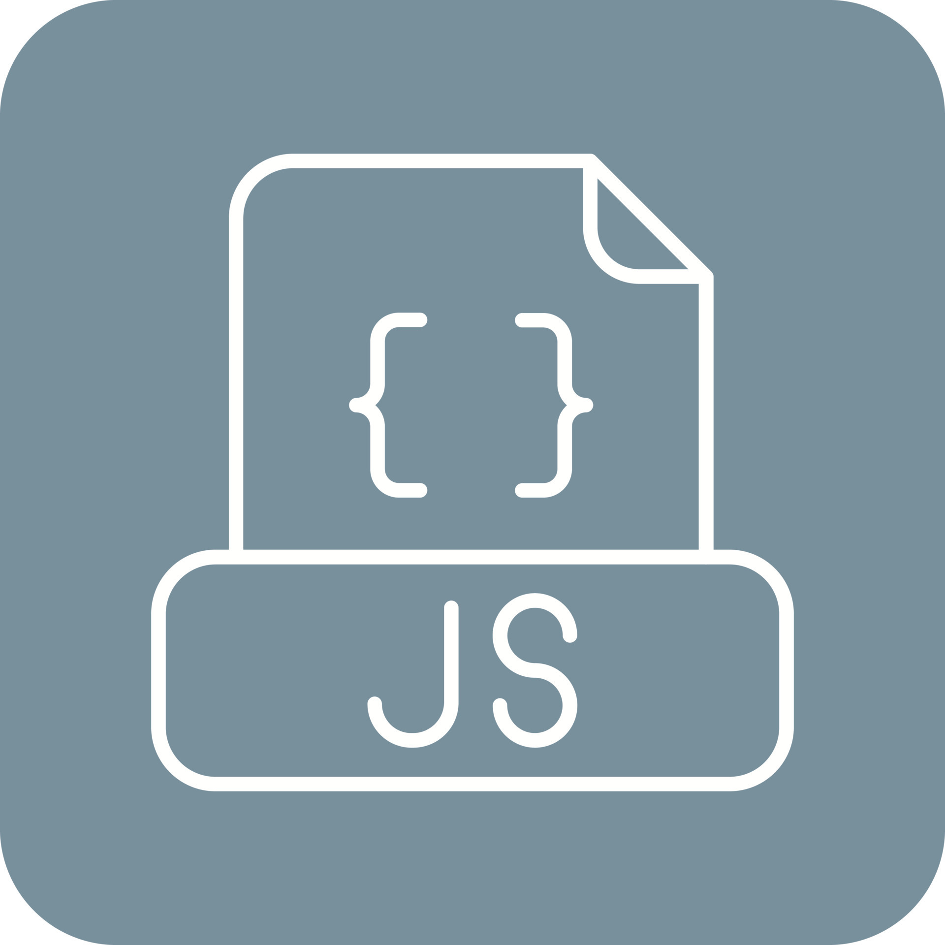 Javascript File Line Round Corner Background Icons 14662414 Vector Art ...