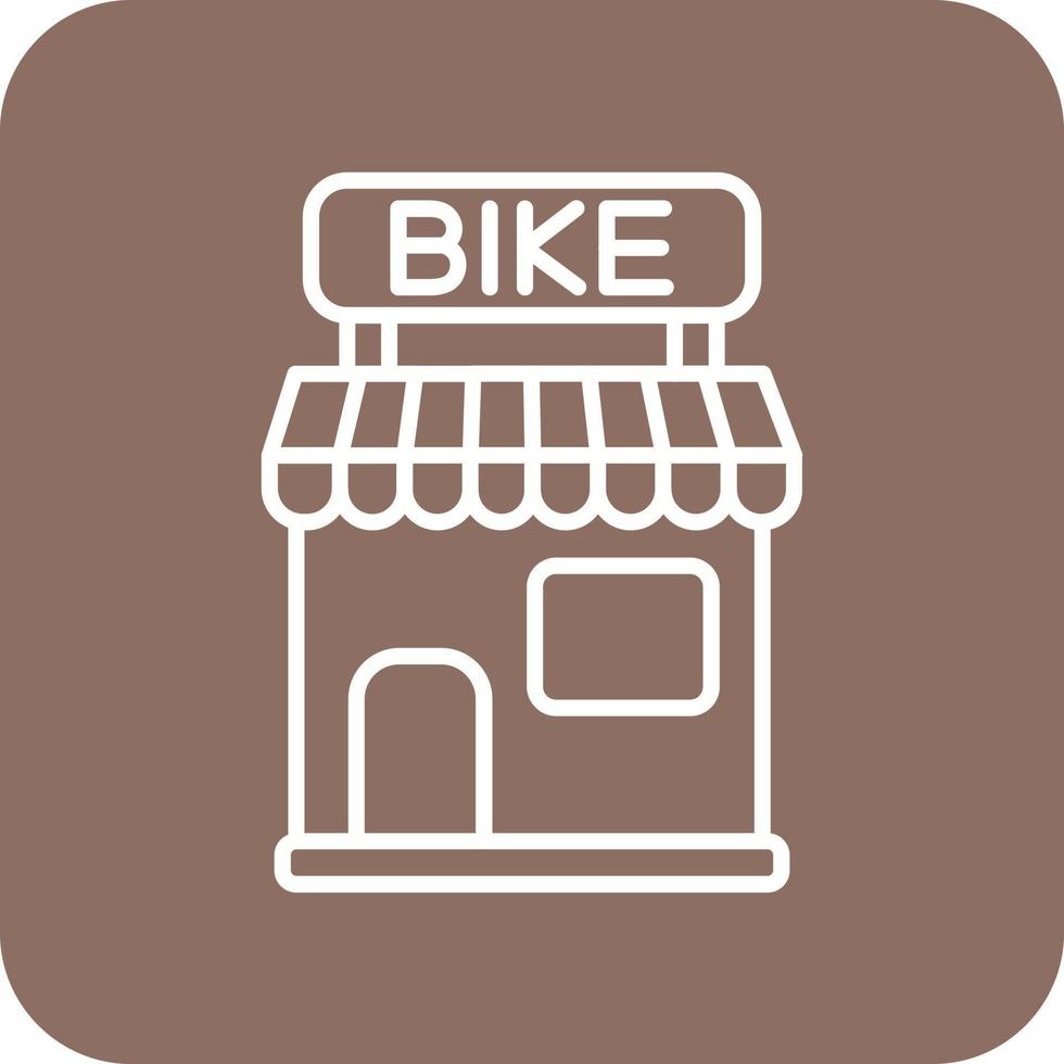 iconos de fondo de esquina redonda de línea de tienda de bicicletas vector