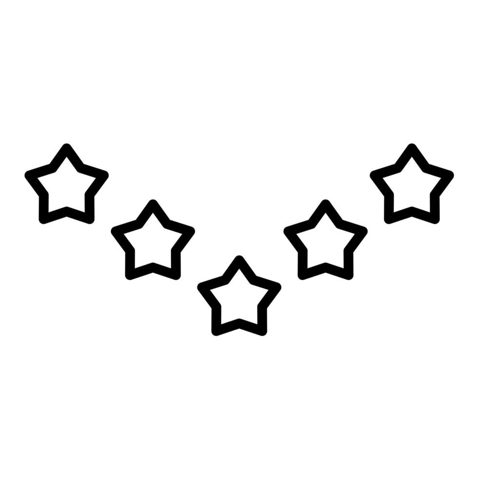 icono de línea de 5 estrellas vector
