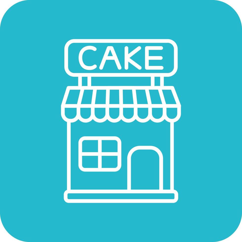 Cake Shop Line Round Corner Background Icons vector