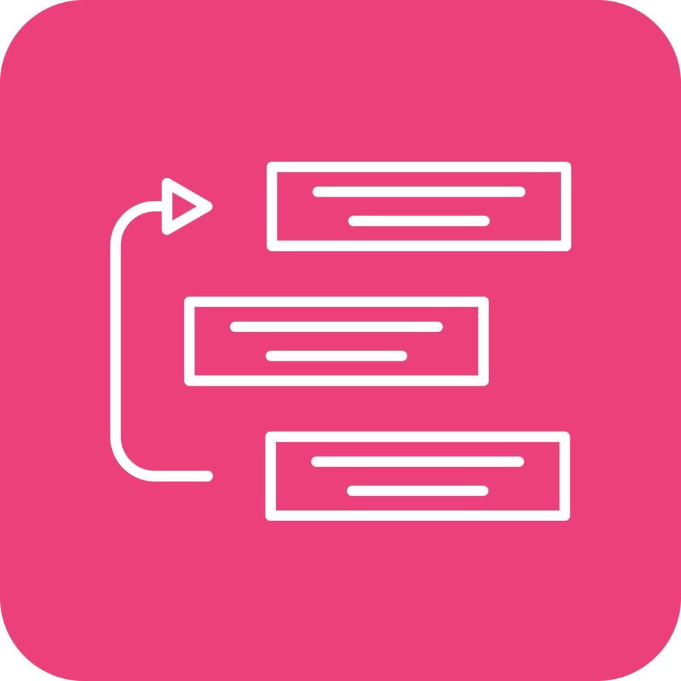 Backlog Line Round Corner Background Icons vector