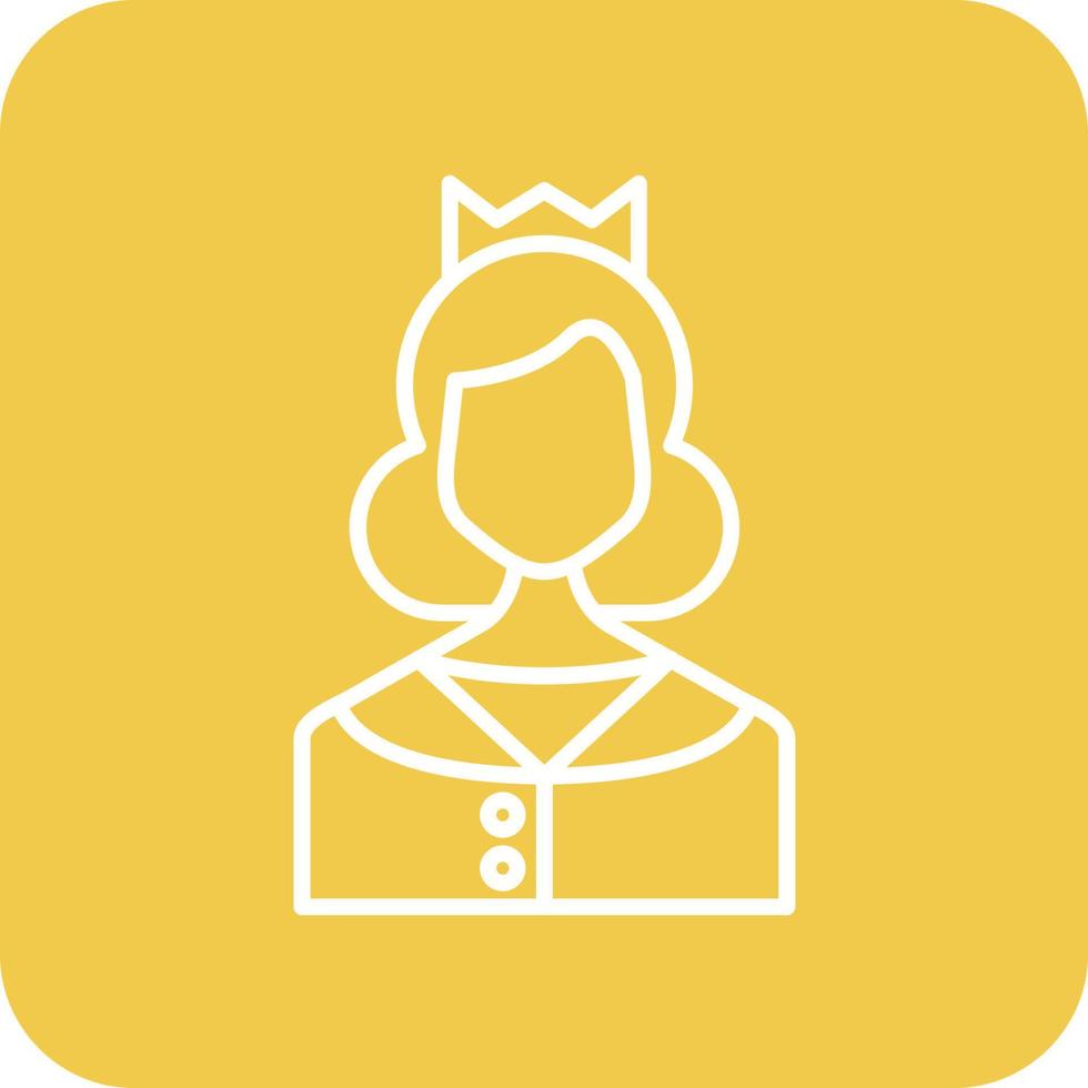 Princess Line Round Corner Background Icons vector