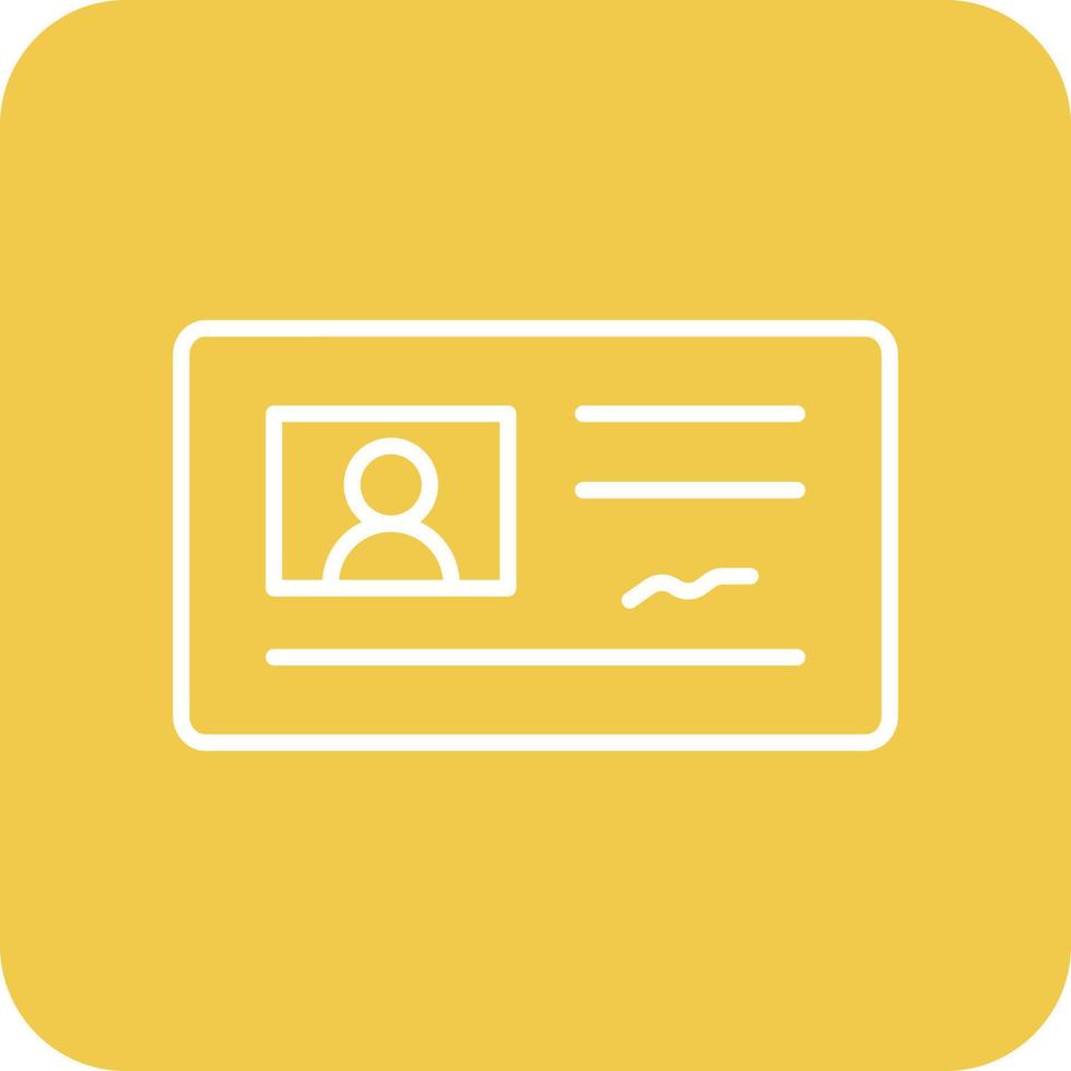 Identification Card Line Round Corner Background Icons vector