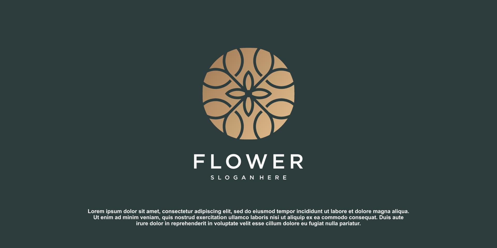 Flower logo design with creative concept vector