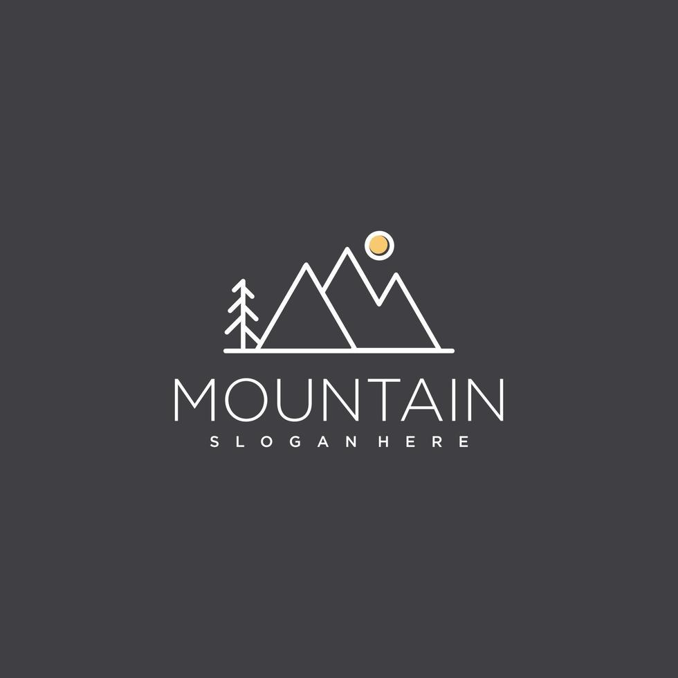 Mountain logo design with creative simple concept vector