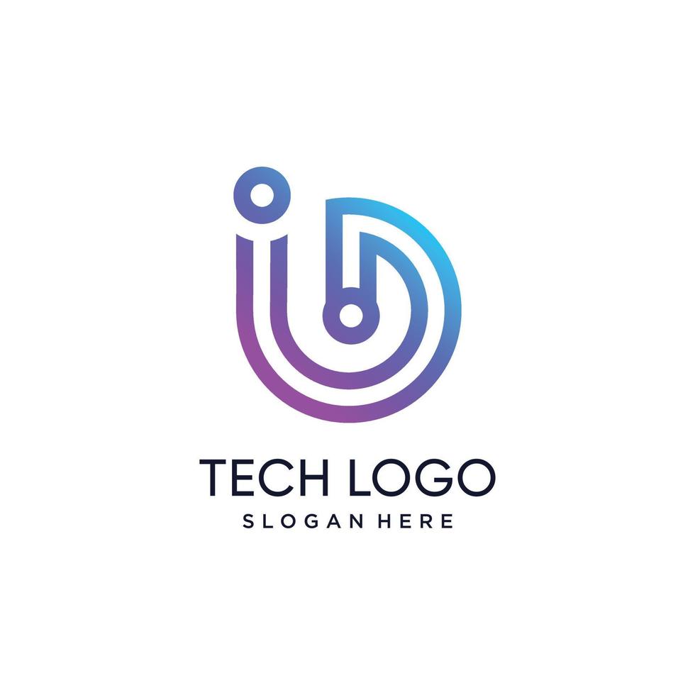 Technology logo design with modern creative concept vector