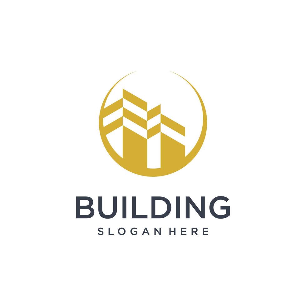 Building logo design with modern concept vector