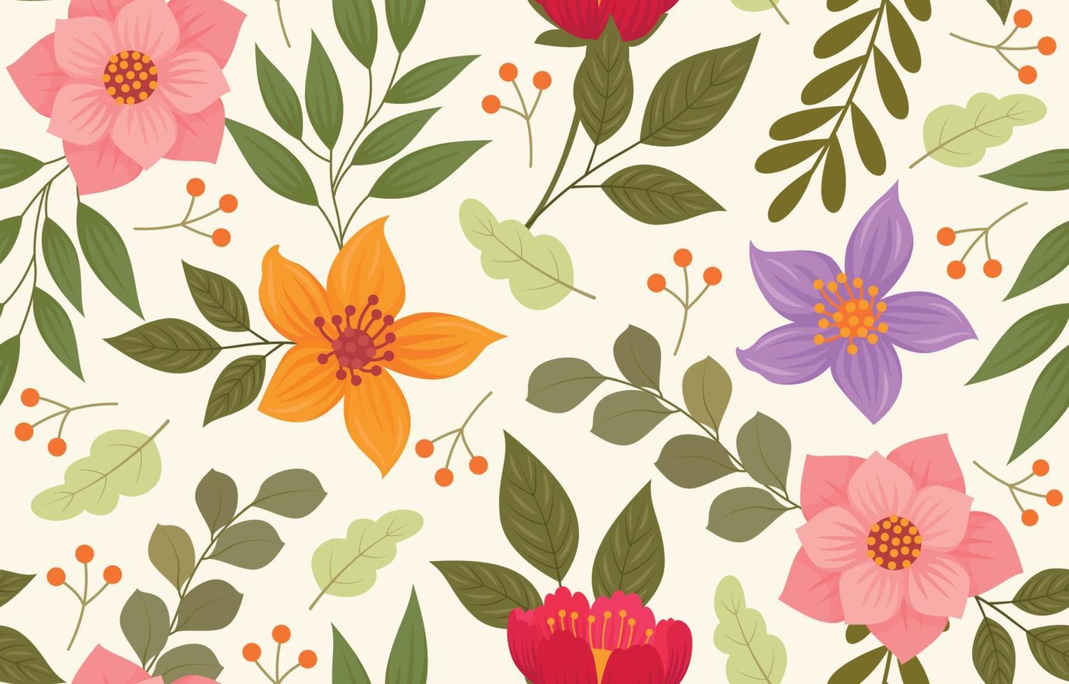 Beautiful floral seamless Pattern vector