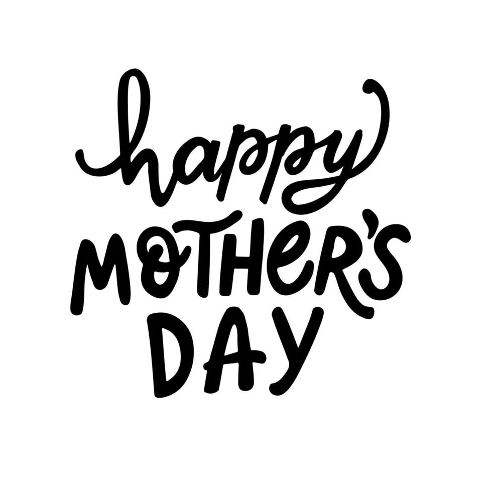 Happy mothers day hand written lettering for Mother's day Greeting Card. vector