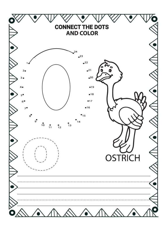 Alphabet Do To Dot And Coloring Page For Kids and Toddlers vector