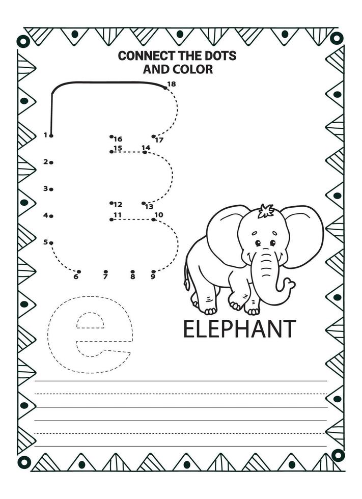 Alphabet Do To Dot And Coloring Page For Kids and Toddlers vector