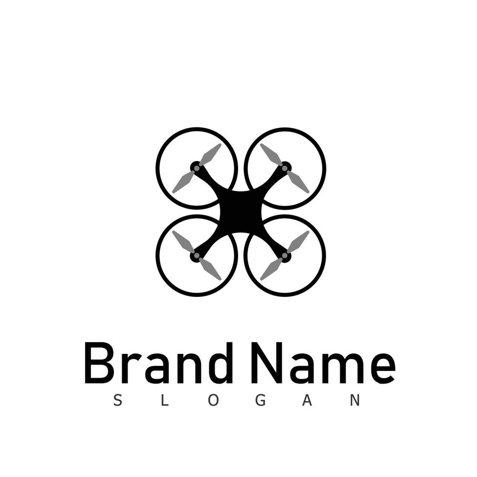 drone logo design fly technology vector