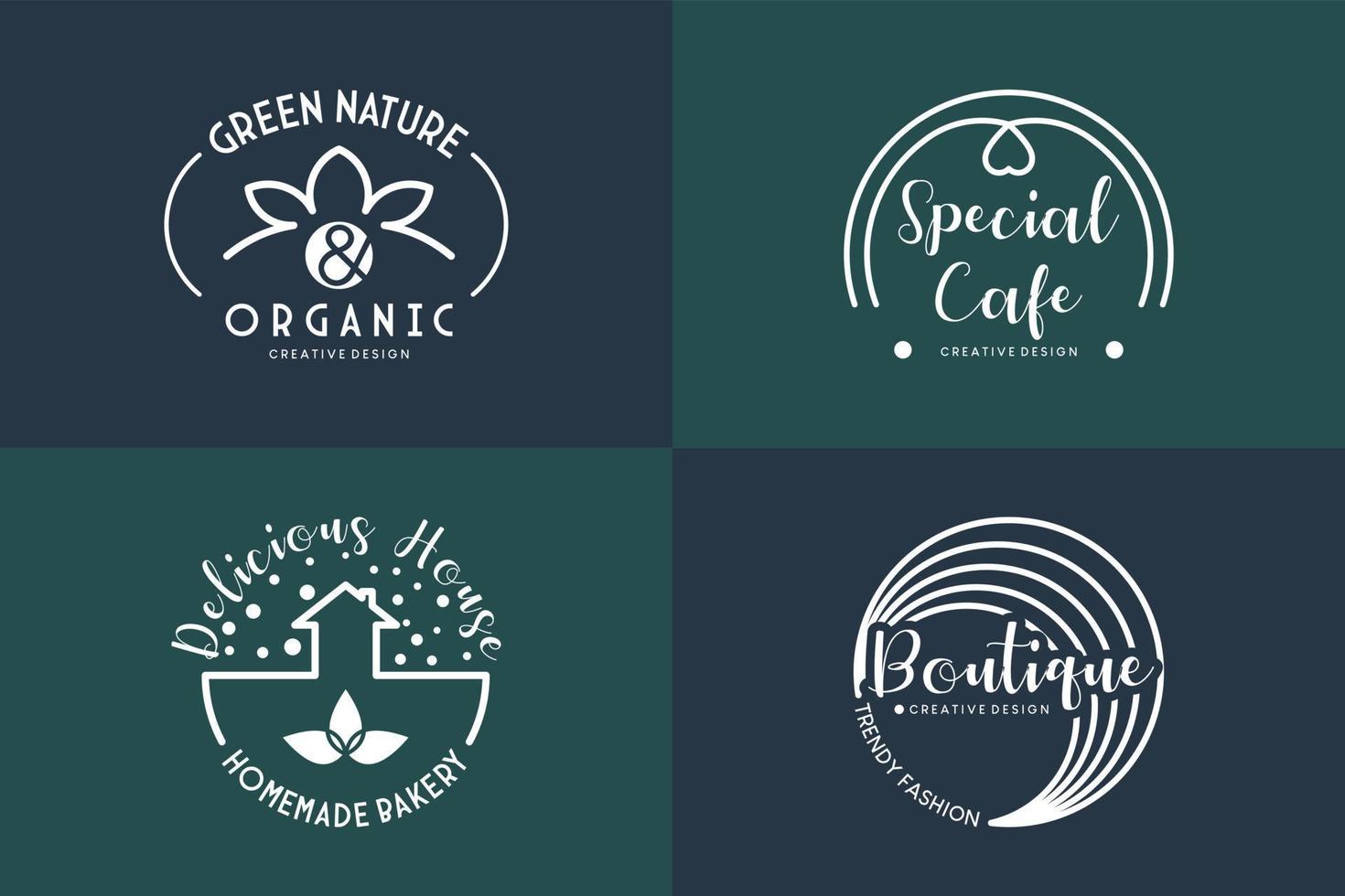 Minimalist illustration design business shop logo stamp banner vector