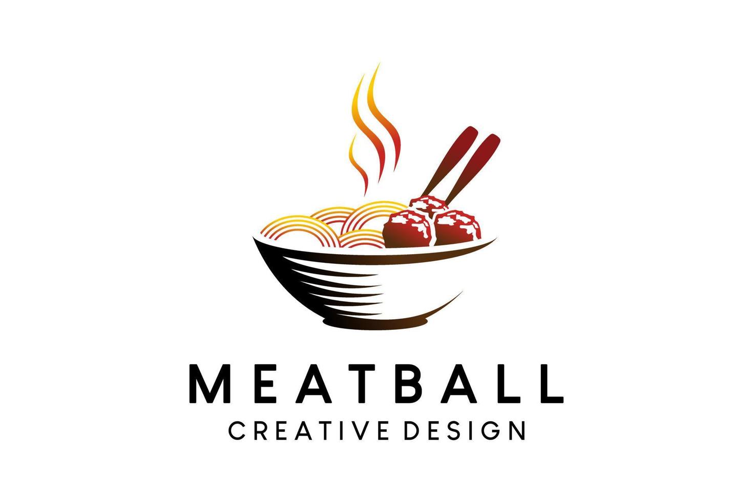 diseño de logotipo de albóndigas con concepto creativo de estilo vintage vector