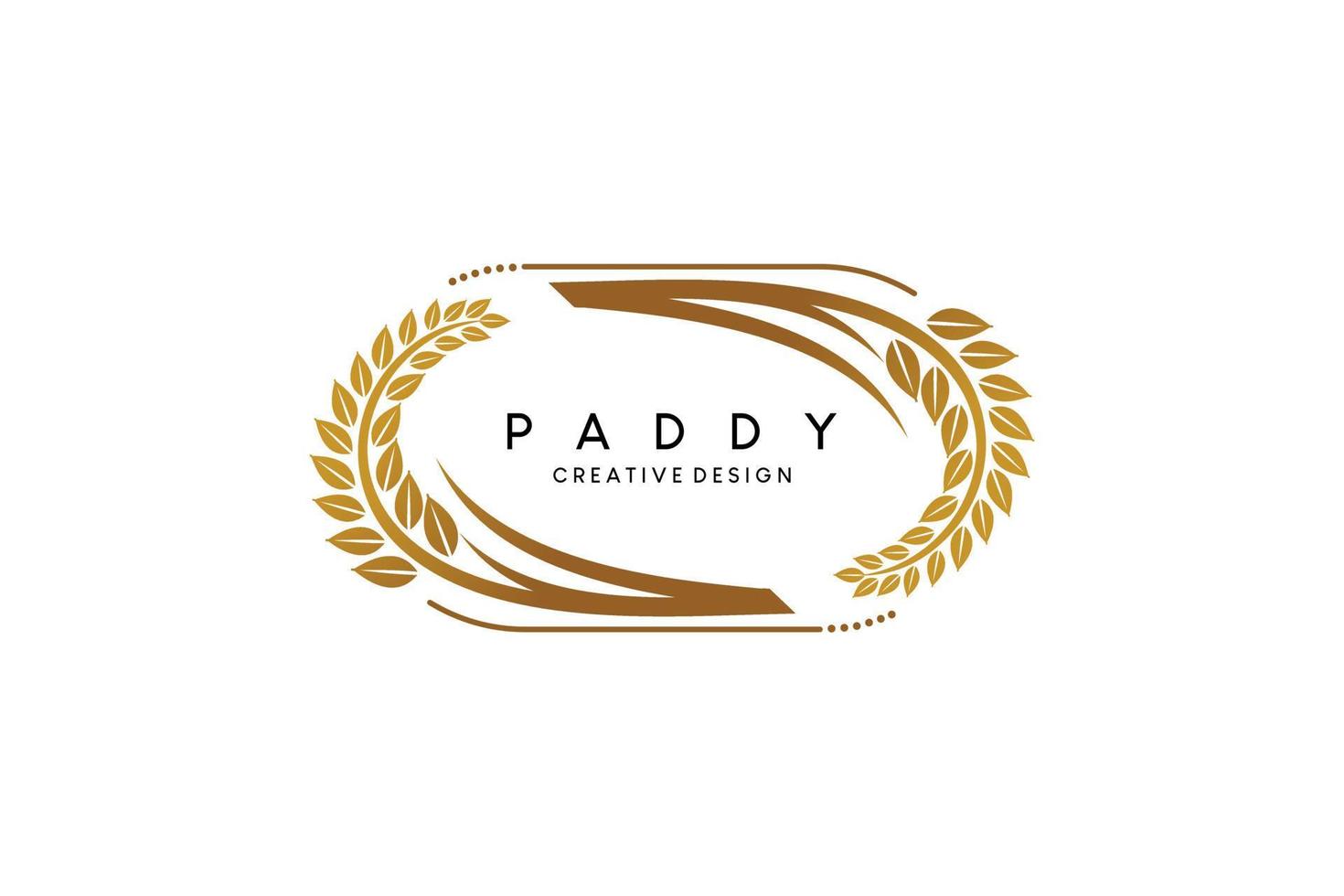 Paddy logo design with creative concept, paddy food logo vector illustration