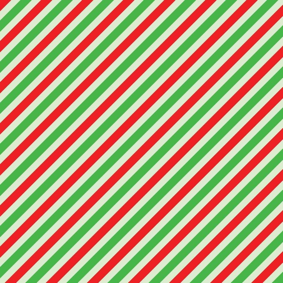 Christmas red and green striped line pattern vector