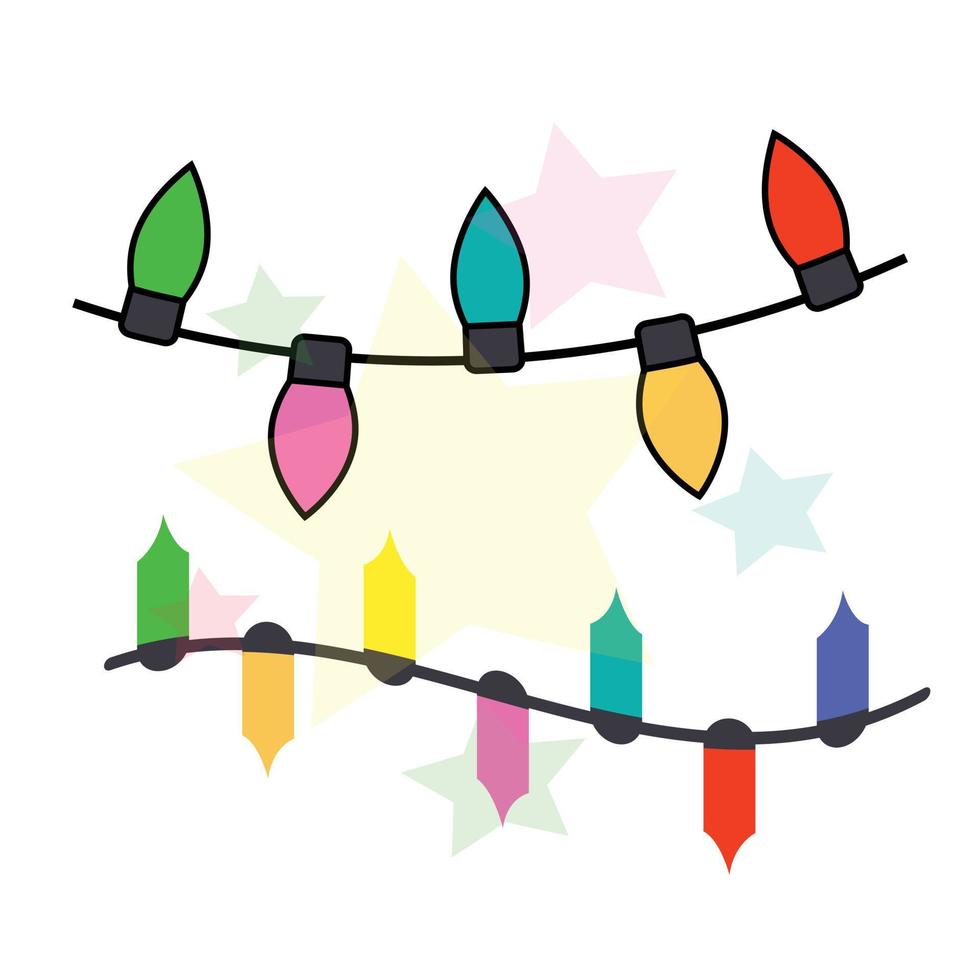 Decorative Christmas lights bulb vector