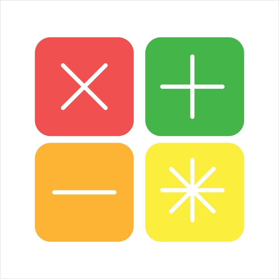 set of colorful mathematical function flat icon illustration vector