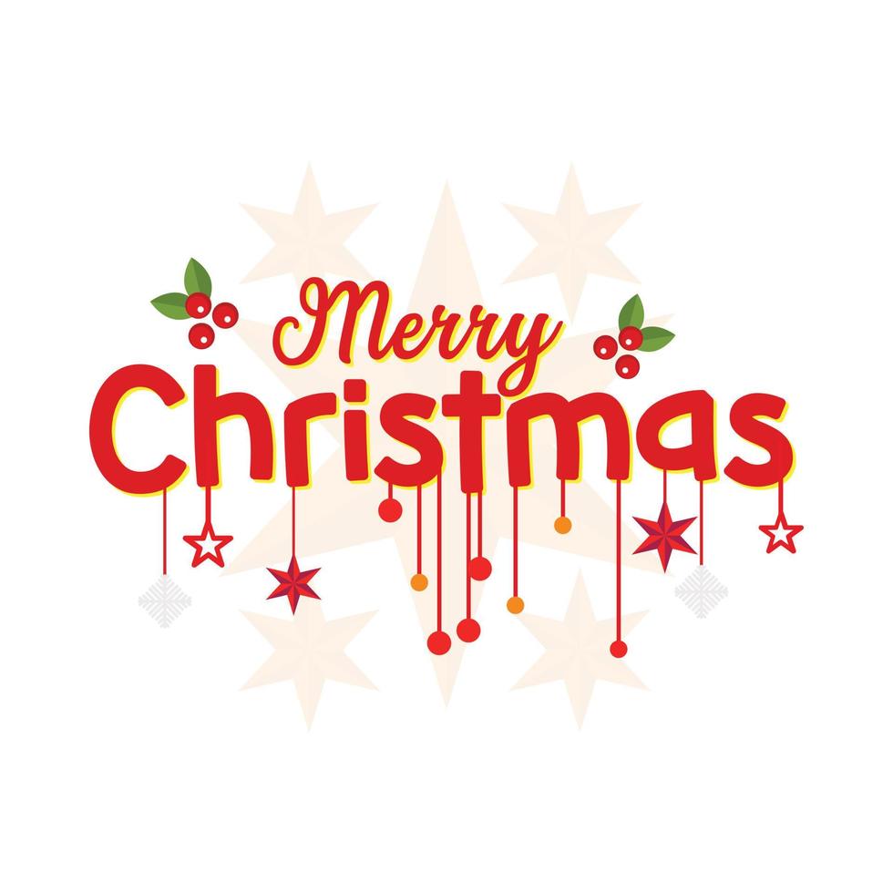 Merry Christmas hand draw illustration with star background vector