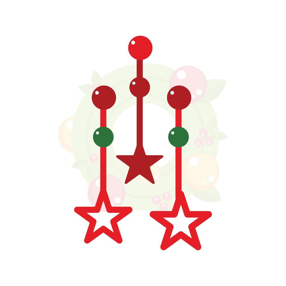 Christmas hanging star vector illustration