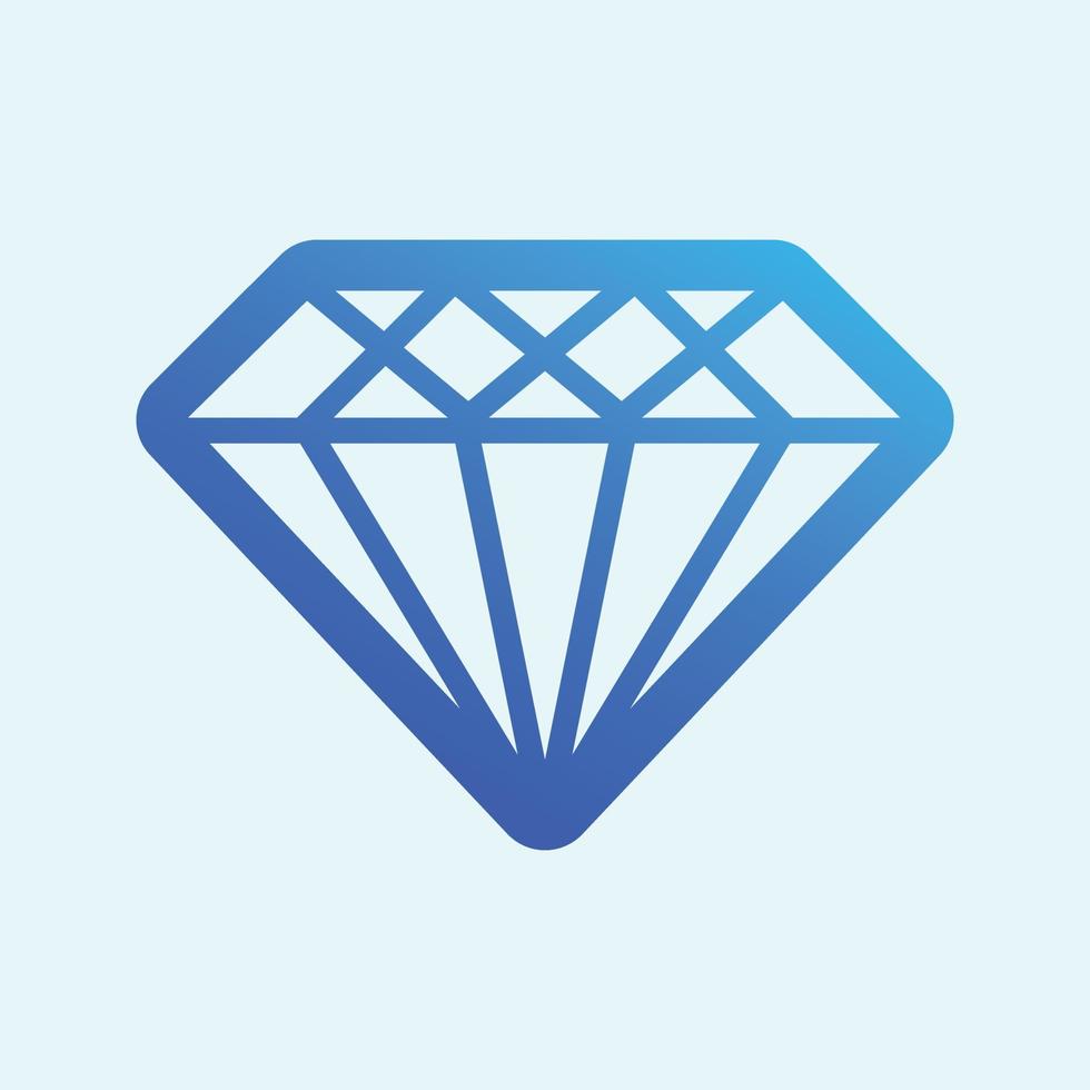 diseño de icono de contorno plano de diamante colorido vector