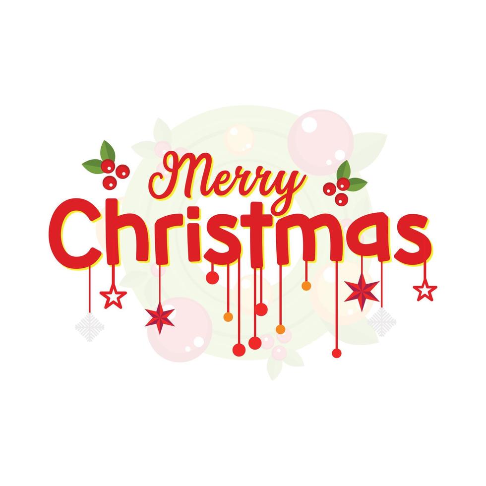 Merry Christmas illustration with wreath background vector