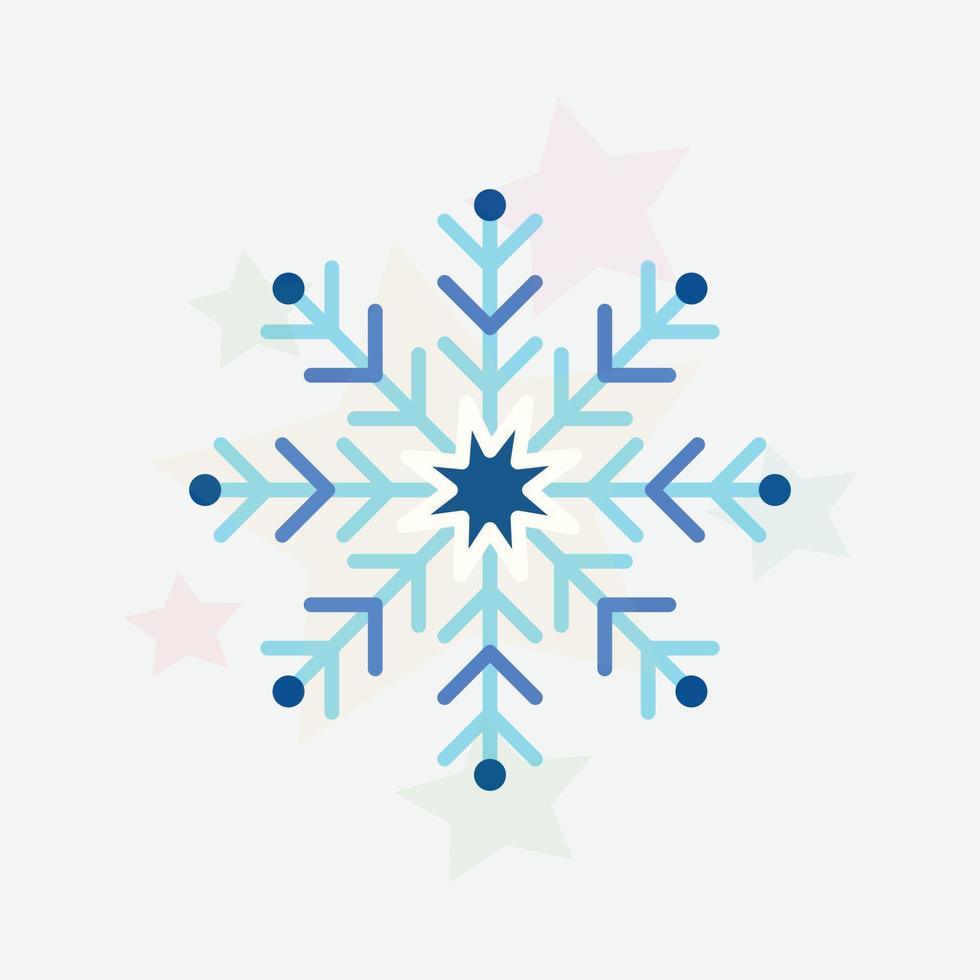 Modern colourful winter snowflake vector