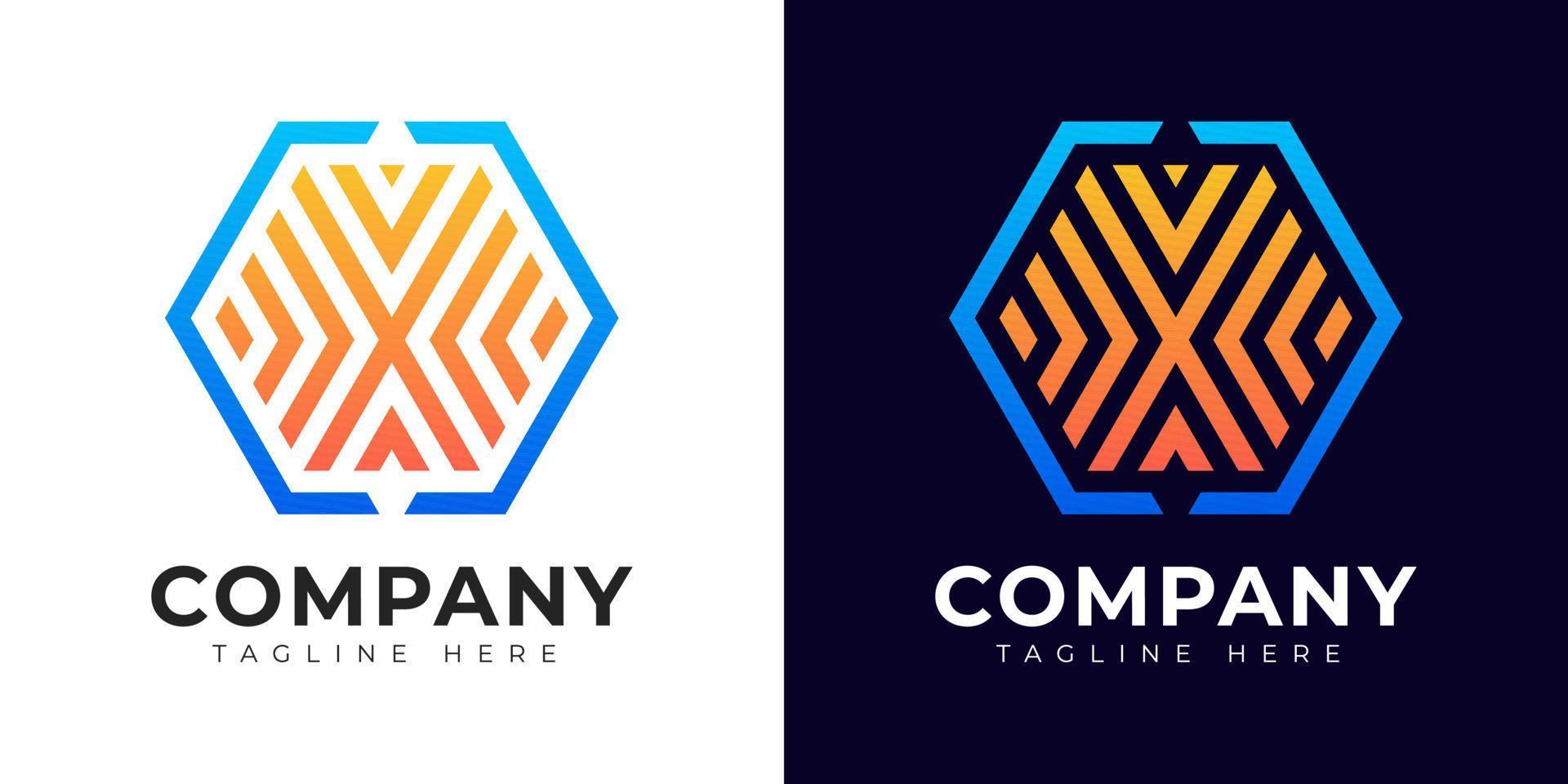 Modern gradient style initial letter x logo design template vector