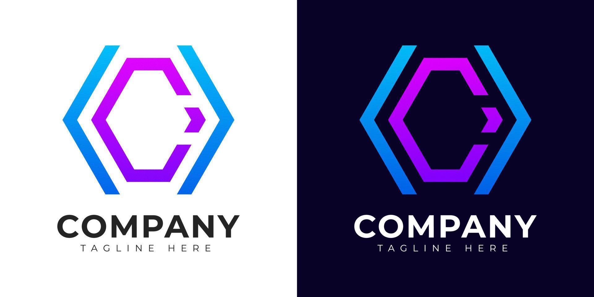 Modern gradient style initial letter c logo design template vector