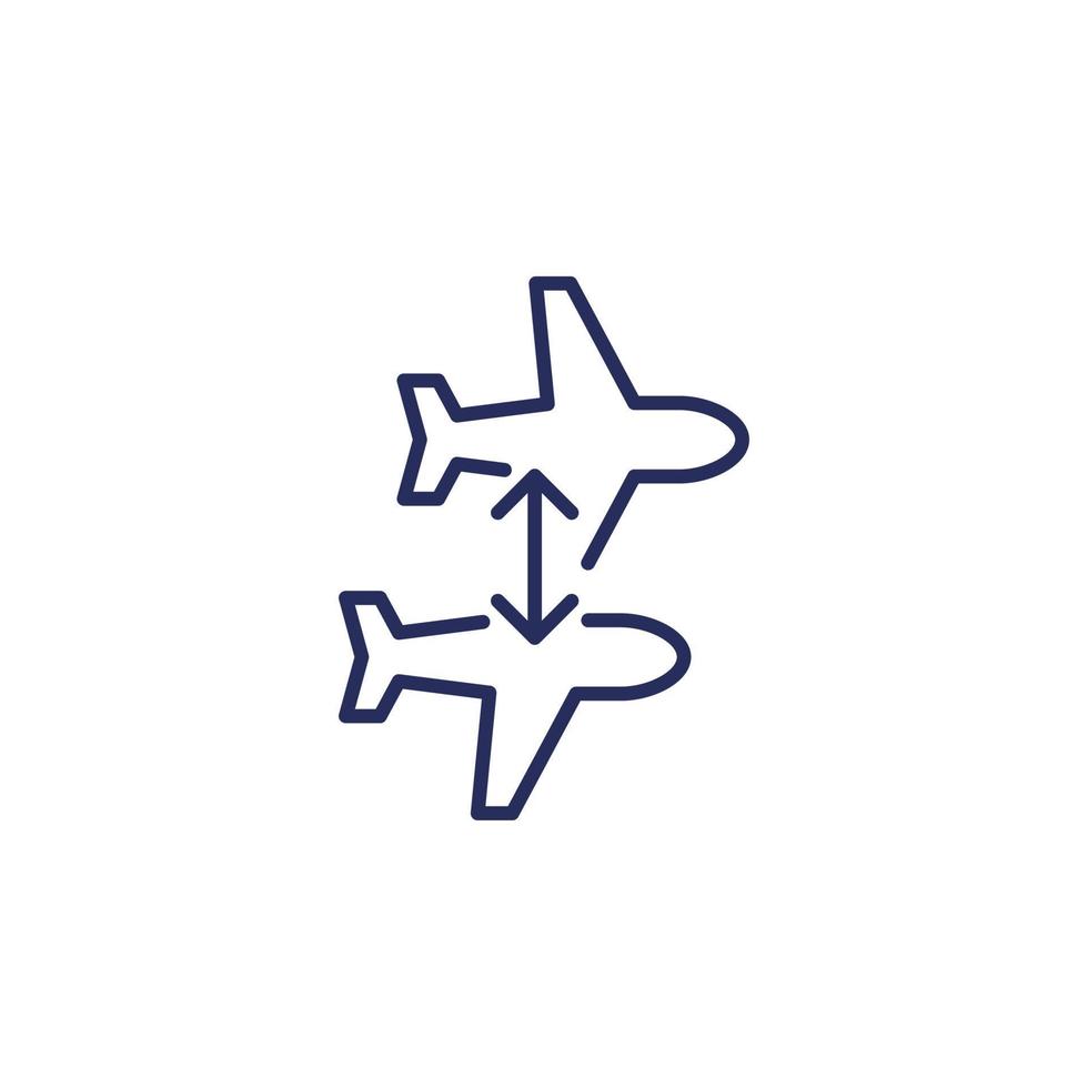 vuelo de conexión, icono de la línea de tránsito vector