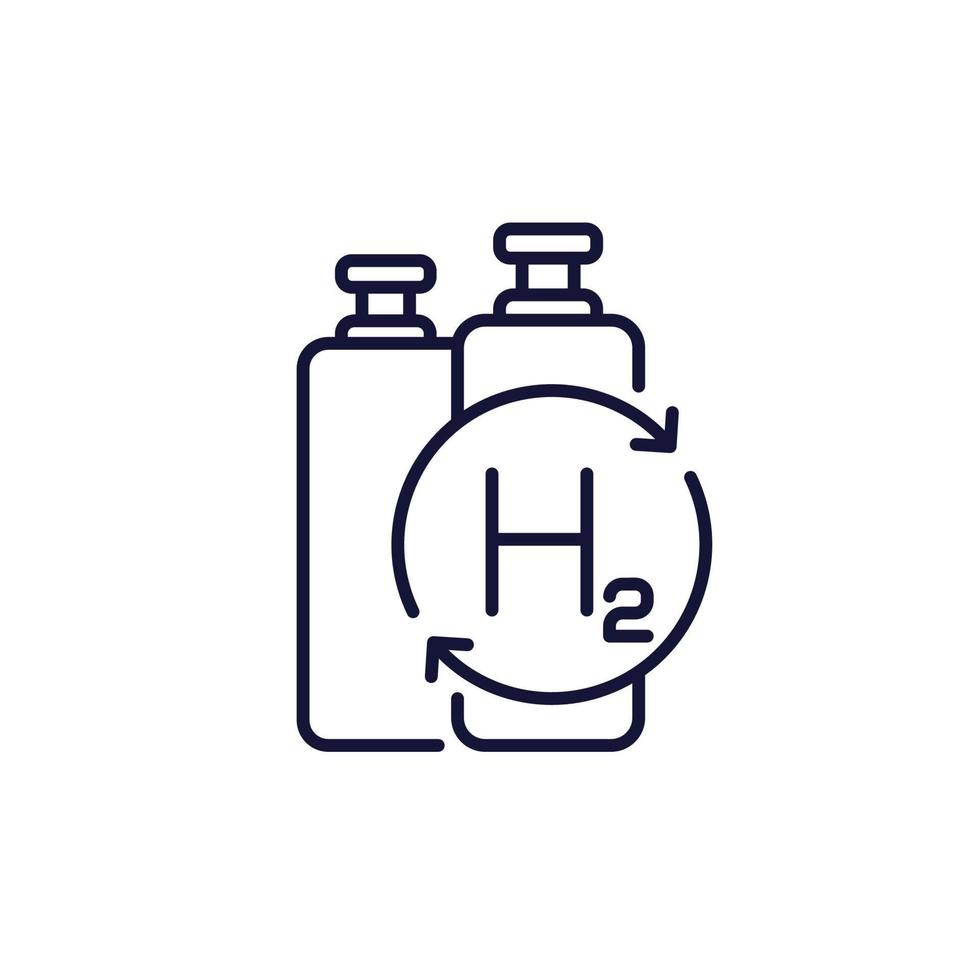 hydrogen gas refill line icon vector