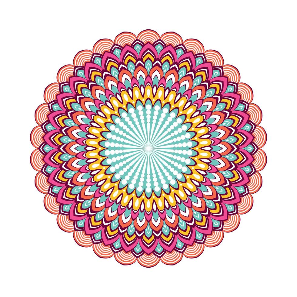 mandala colorido con adorno floral vector