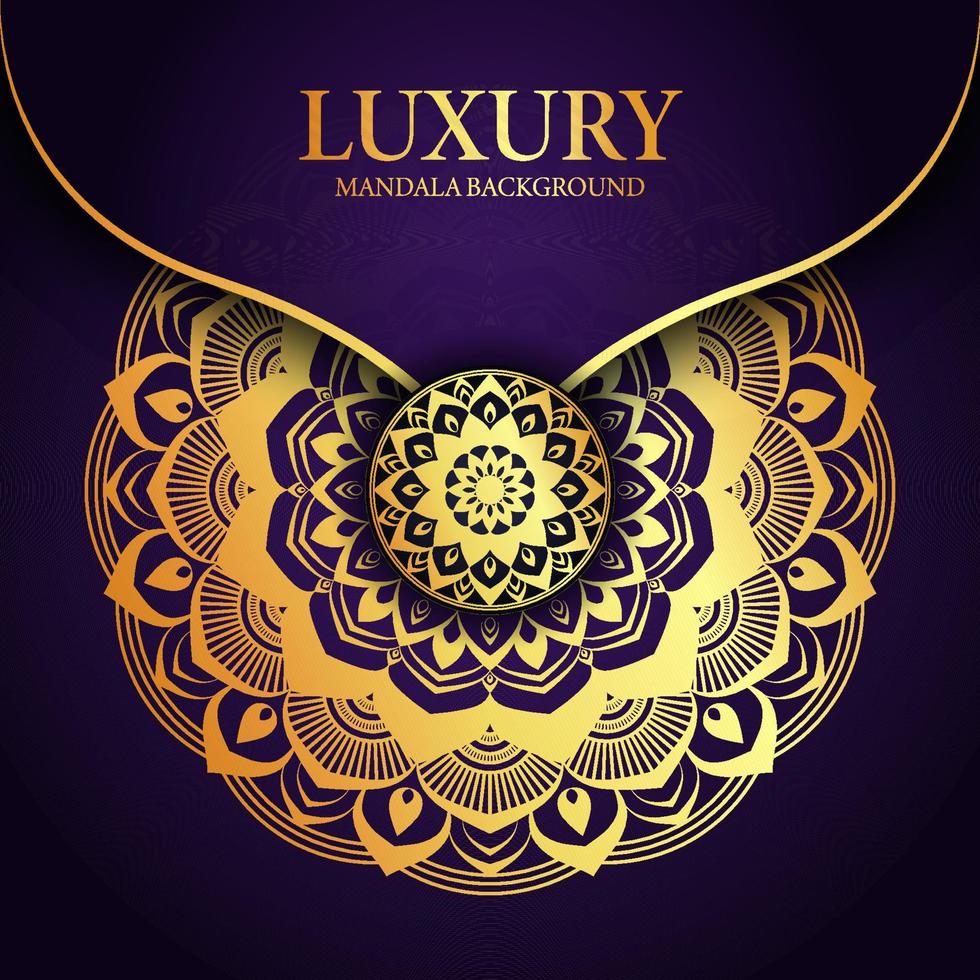 Gold Color Mandala Background Design Template vector