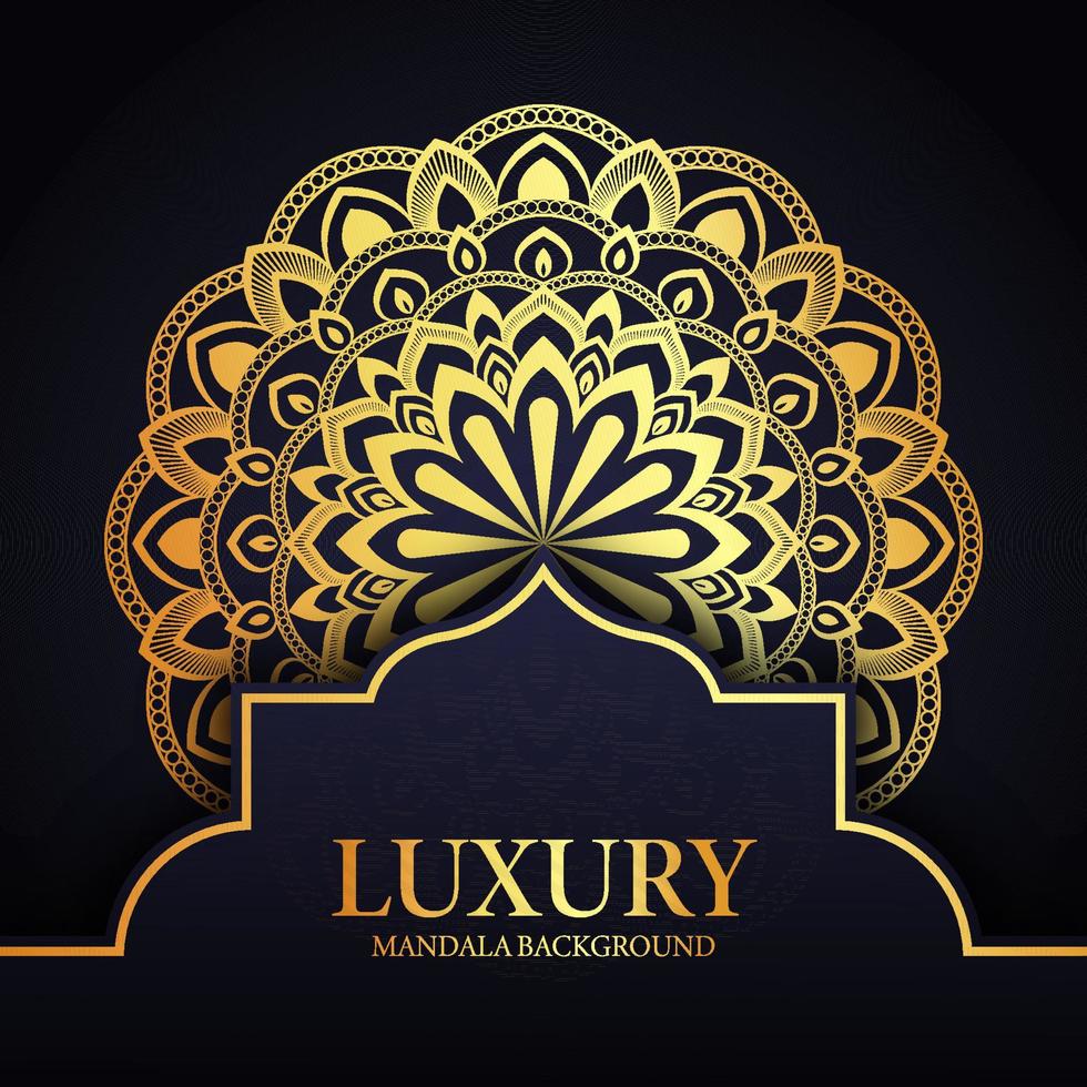 Gold Color Mandala Background Design Template vector